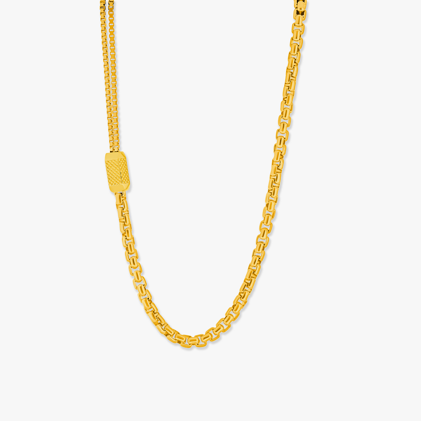 Hexade Box Chain In Yellow Gold Plated Sterling Silver