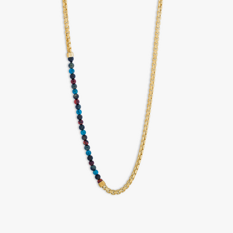 Sennit Catena Beaded Necklace In Yellow Gold Plated