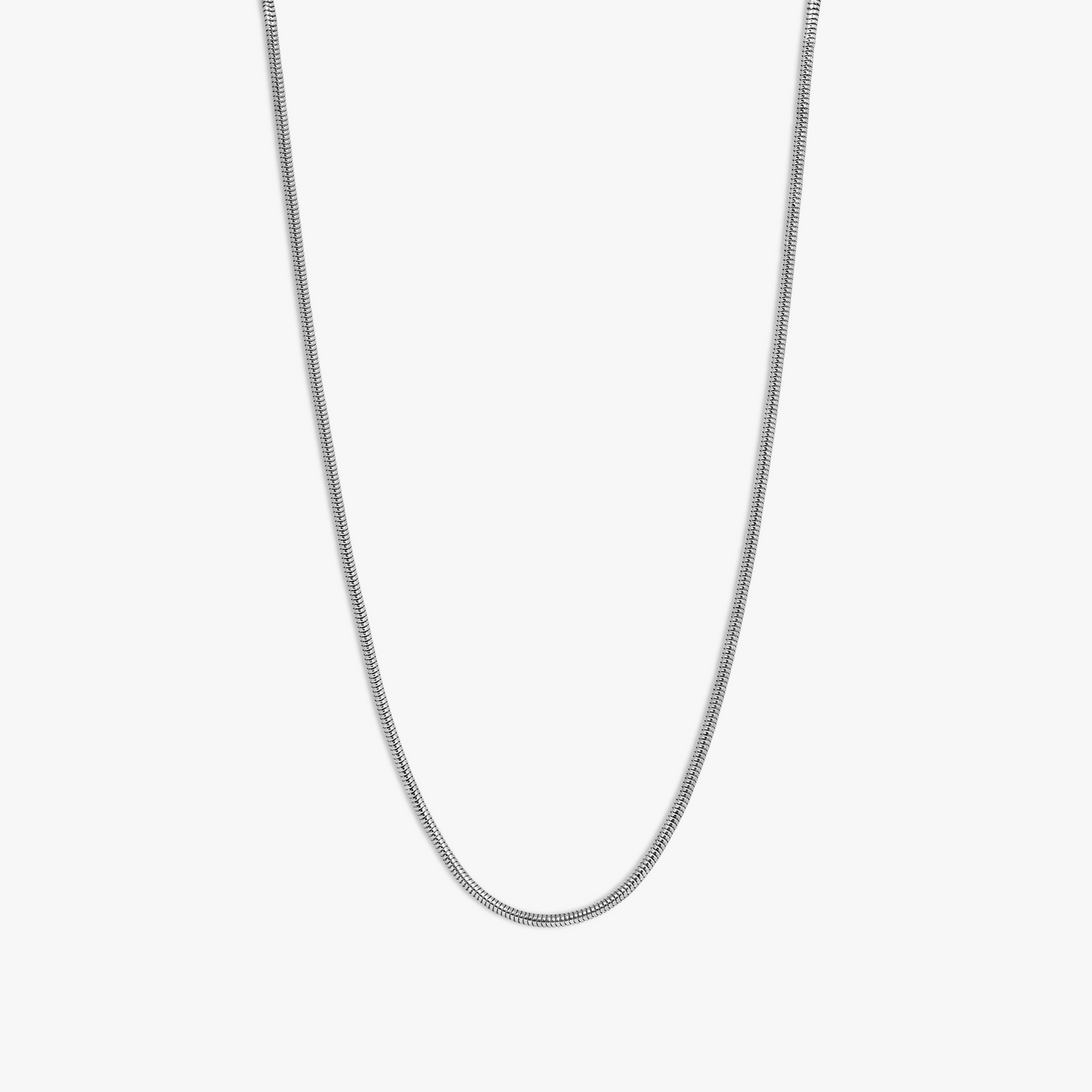 Tateossian Serpente 2.4MM Snake Chain Necklace In Rhodium Plated Silver