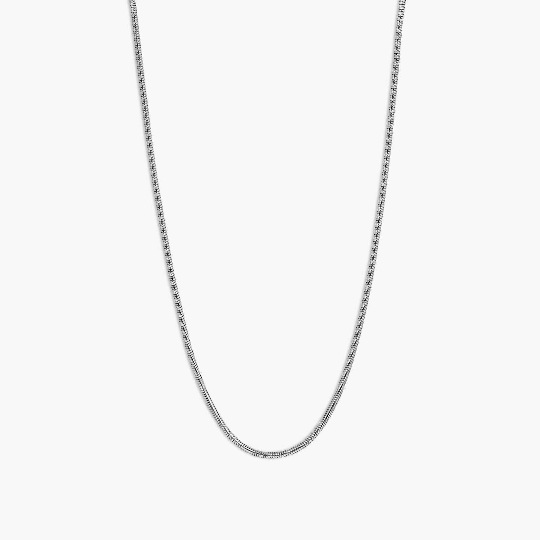 Tateossian Serpente 2.4MM Snake Chain Necklace In Rhodium Plated Silver