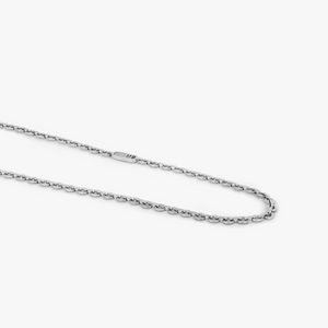 Rogato Signifier Rolo Chain Necklace in Black Rhodium Silver with "T" Logo