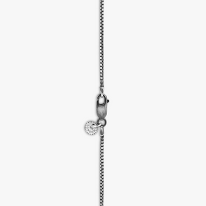 Puzzle Gear Box Chain Necklace in Rhodium Silver