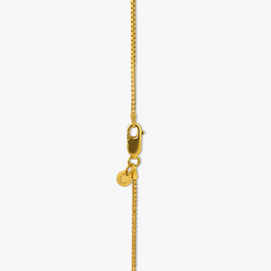 Puzzle Gear Box Chain Necklace in Yellow Gold Plated Silver
