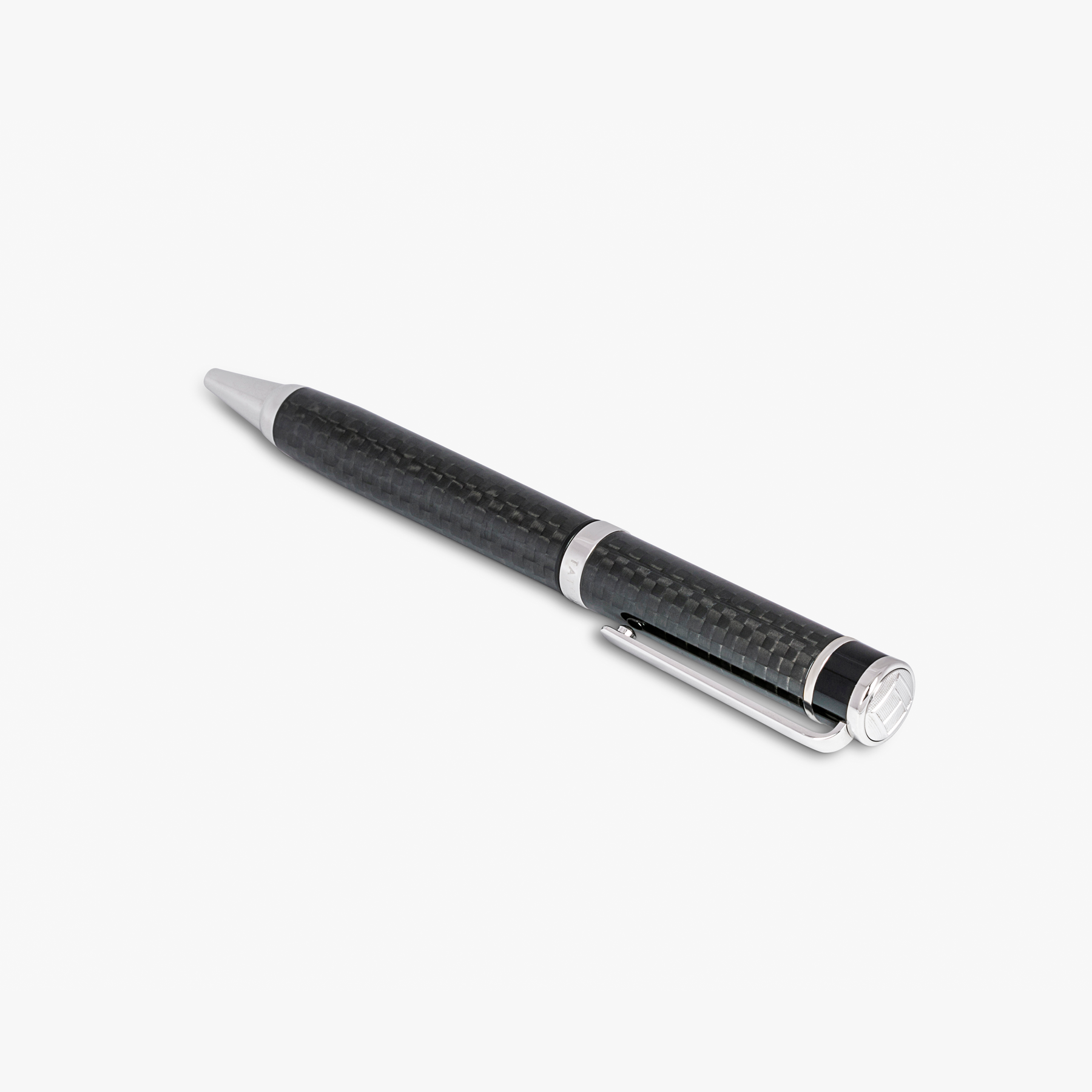 Monaco ball point pen carbon fibre effect resin sterling