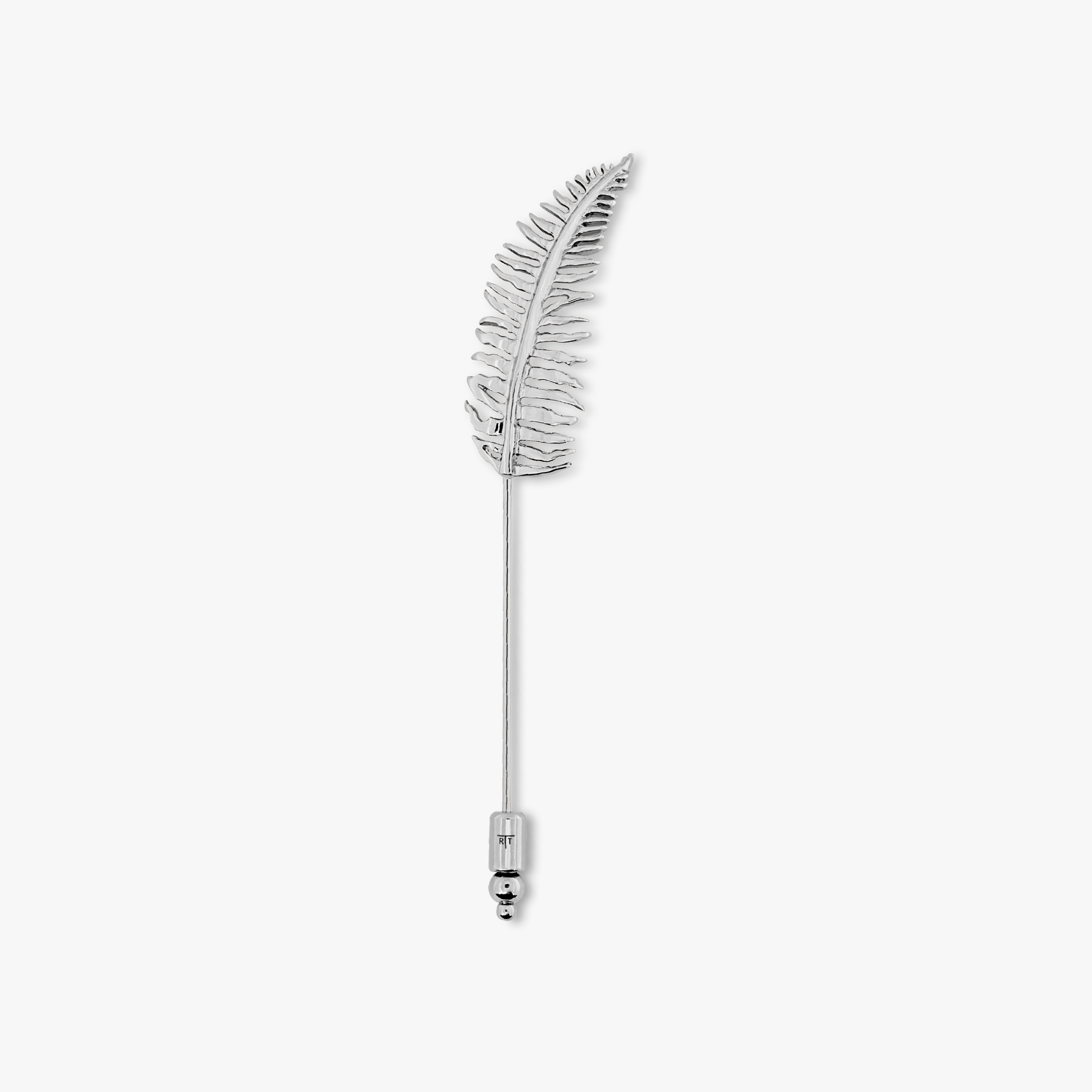 Fern Lapel Pin Palladium Plated