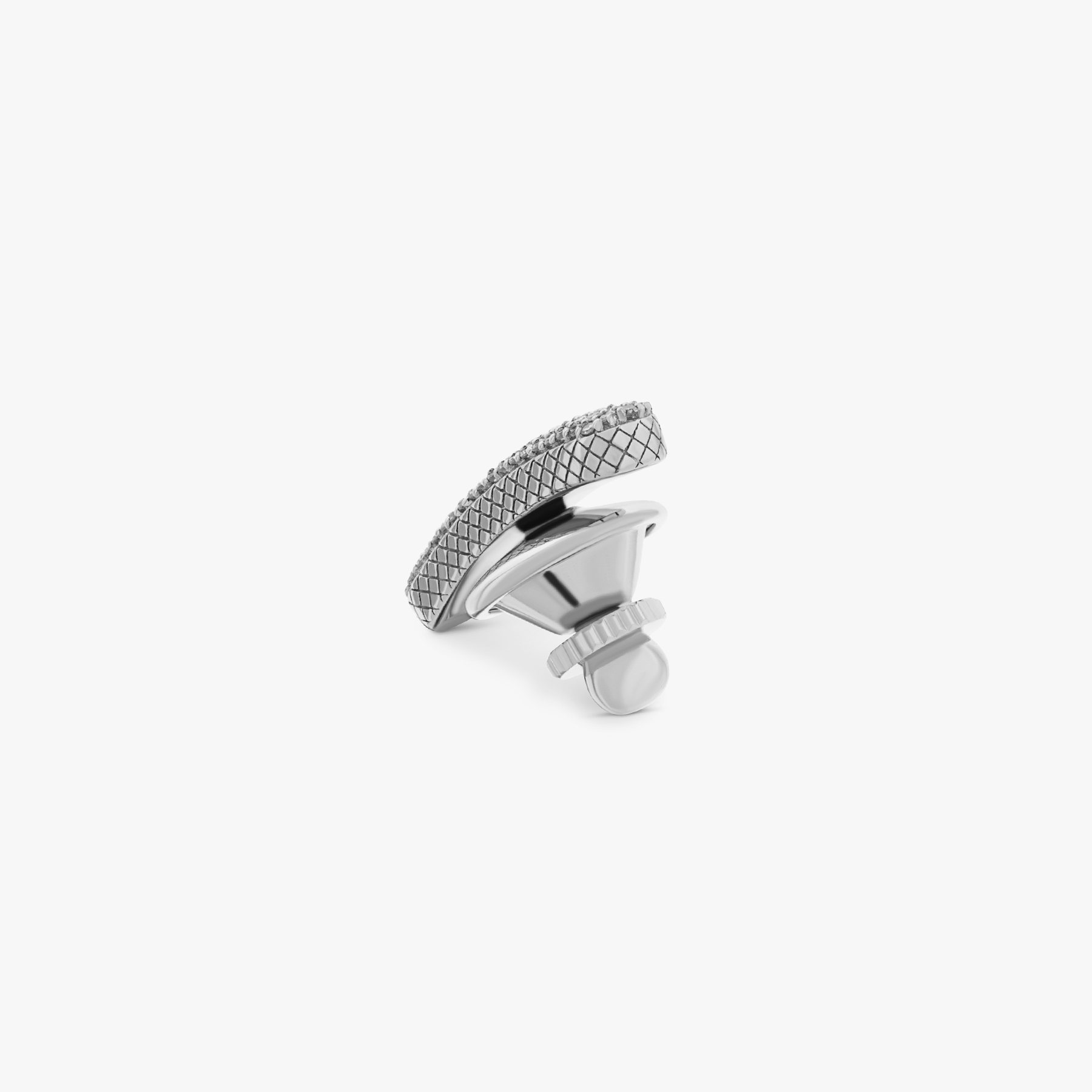 Baton Pin With White Diamond In Sterling Silver
