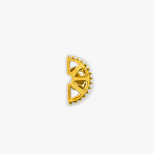 Puzzle Gear Pin in Yellow Gold Plated