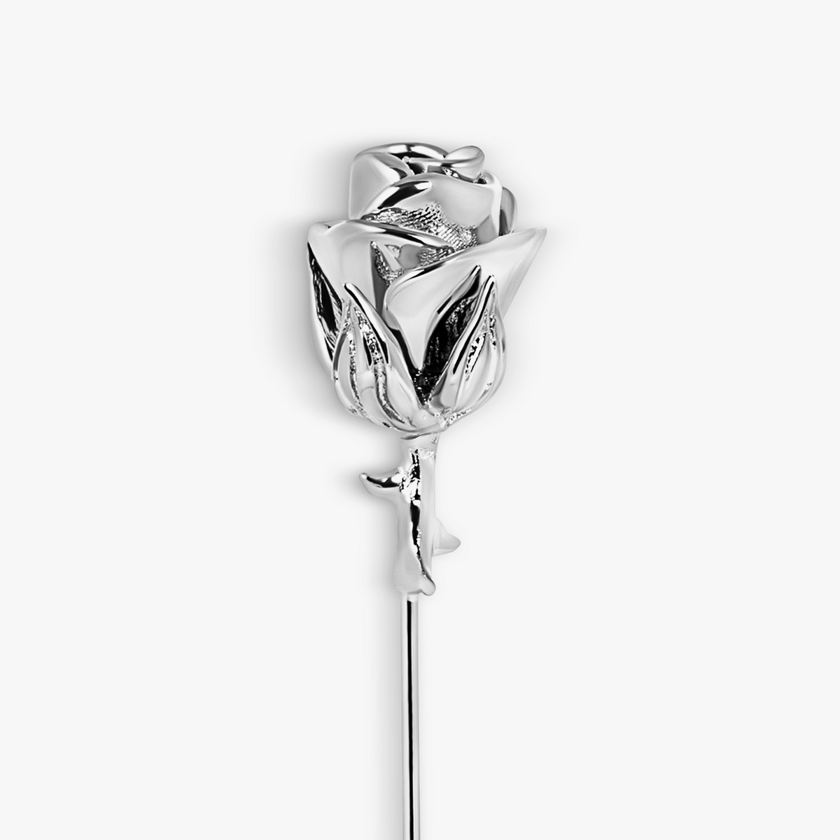 Pinned Roses Rose Flower Pin in Palladium Plated | Tateossian