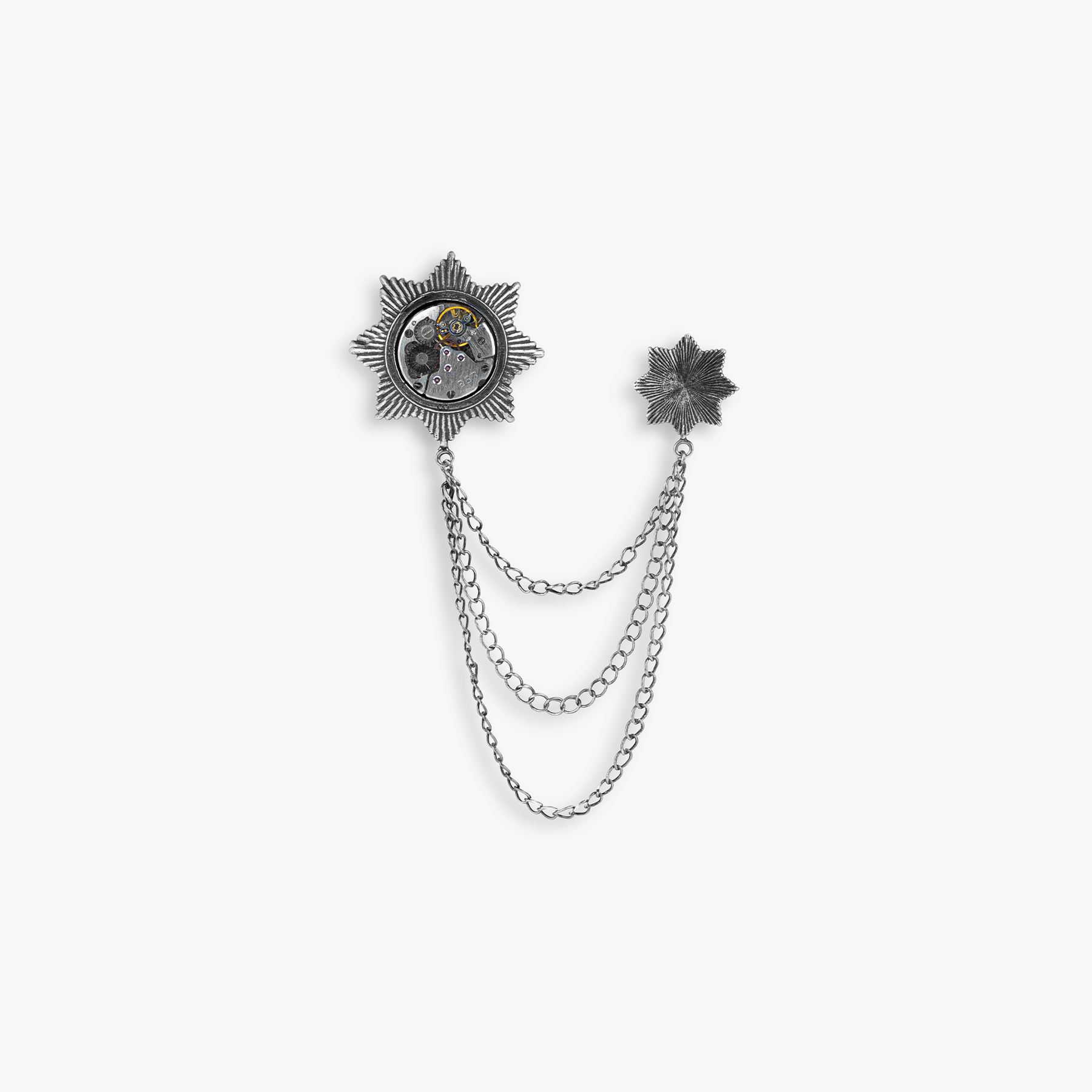 Star Medal Skeleton pin with Oxidised finished | Tateossian