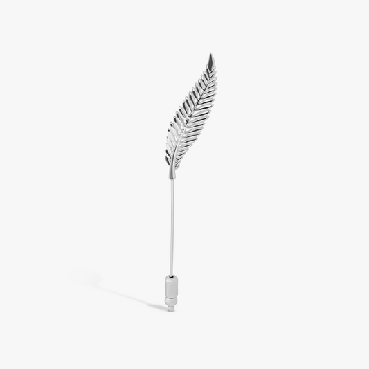 Fern Leaf Lapel Pin In Palladium Plated