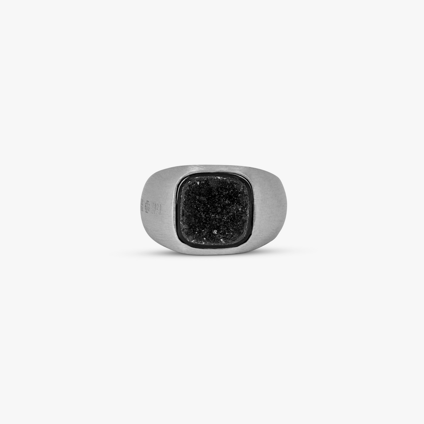 Drusy Signet ring in sterling silver