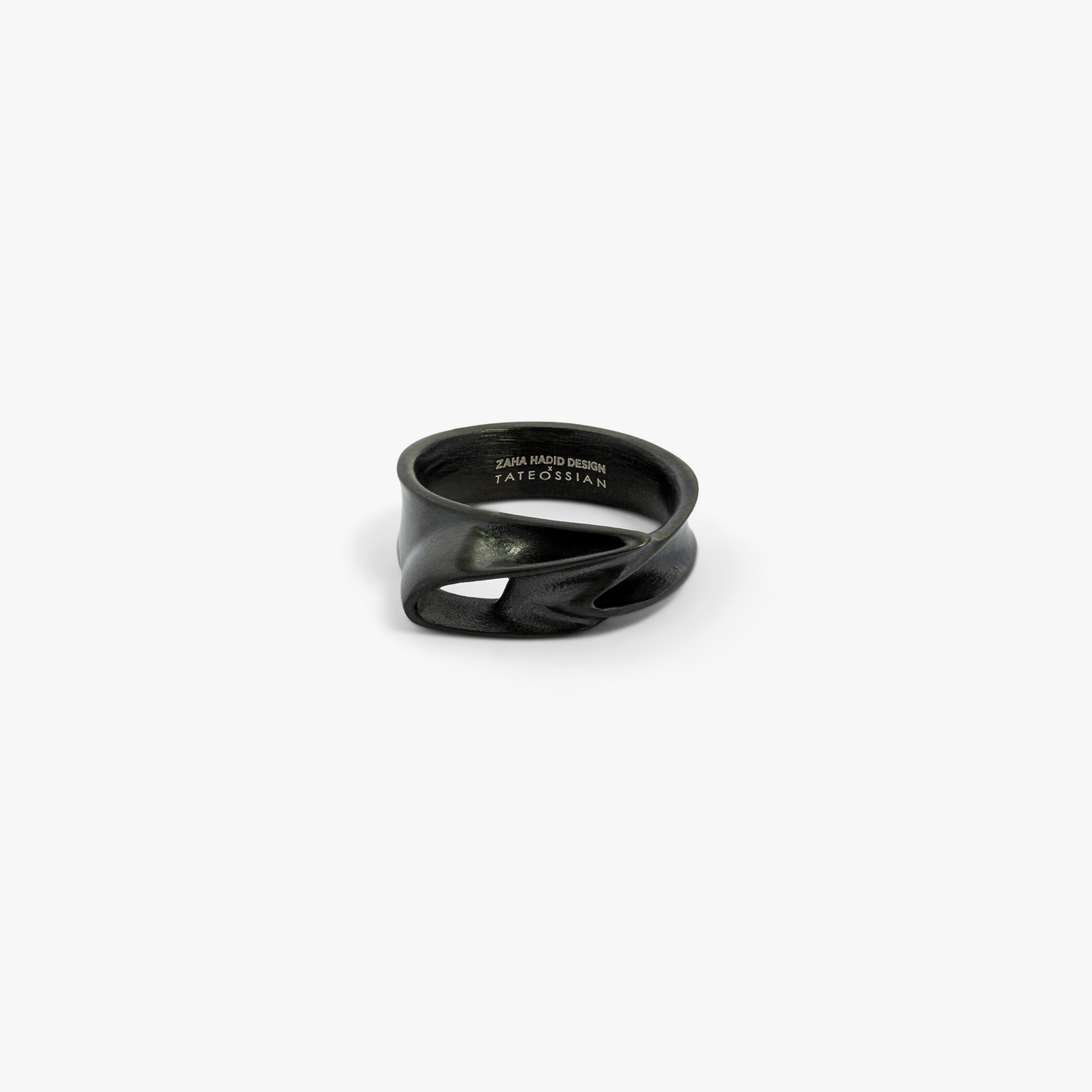 ZAHA HADID DESIGN Black IP stainless steel Tyne ring