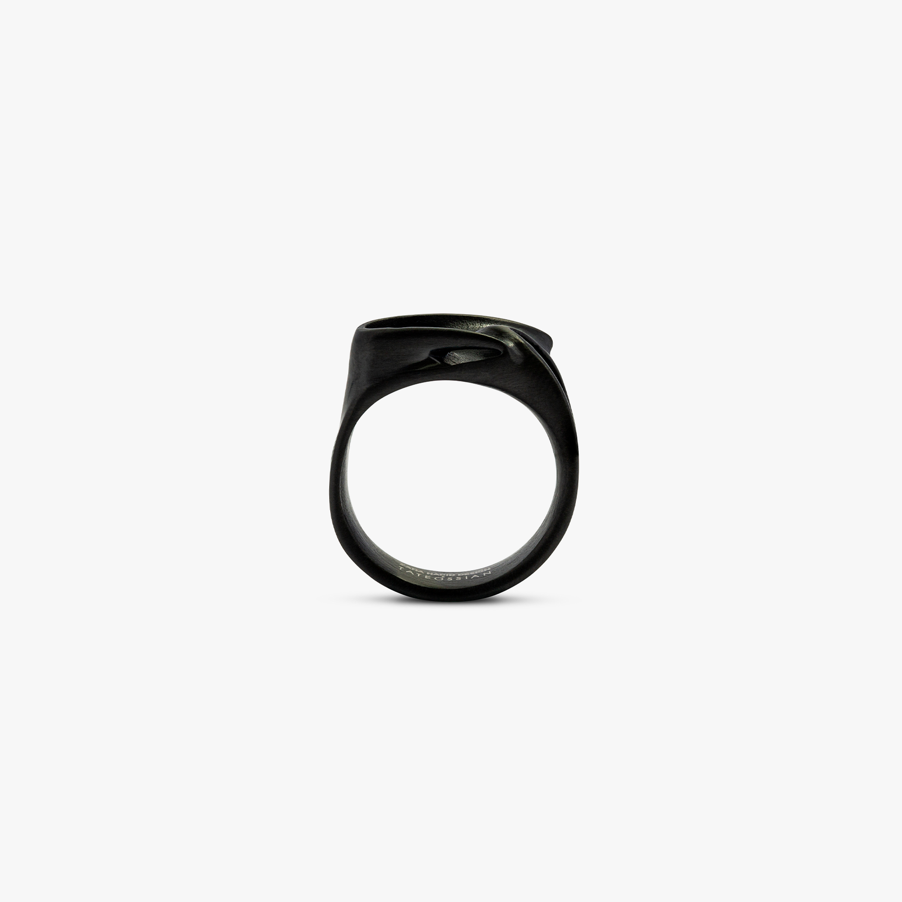 ZAHA HADID DESIGN Black IP stainless steel Tyne ring