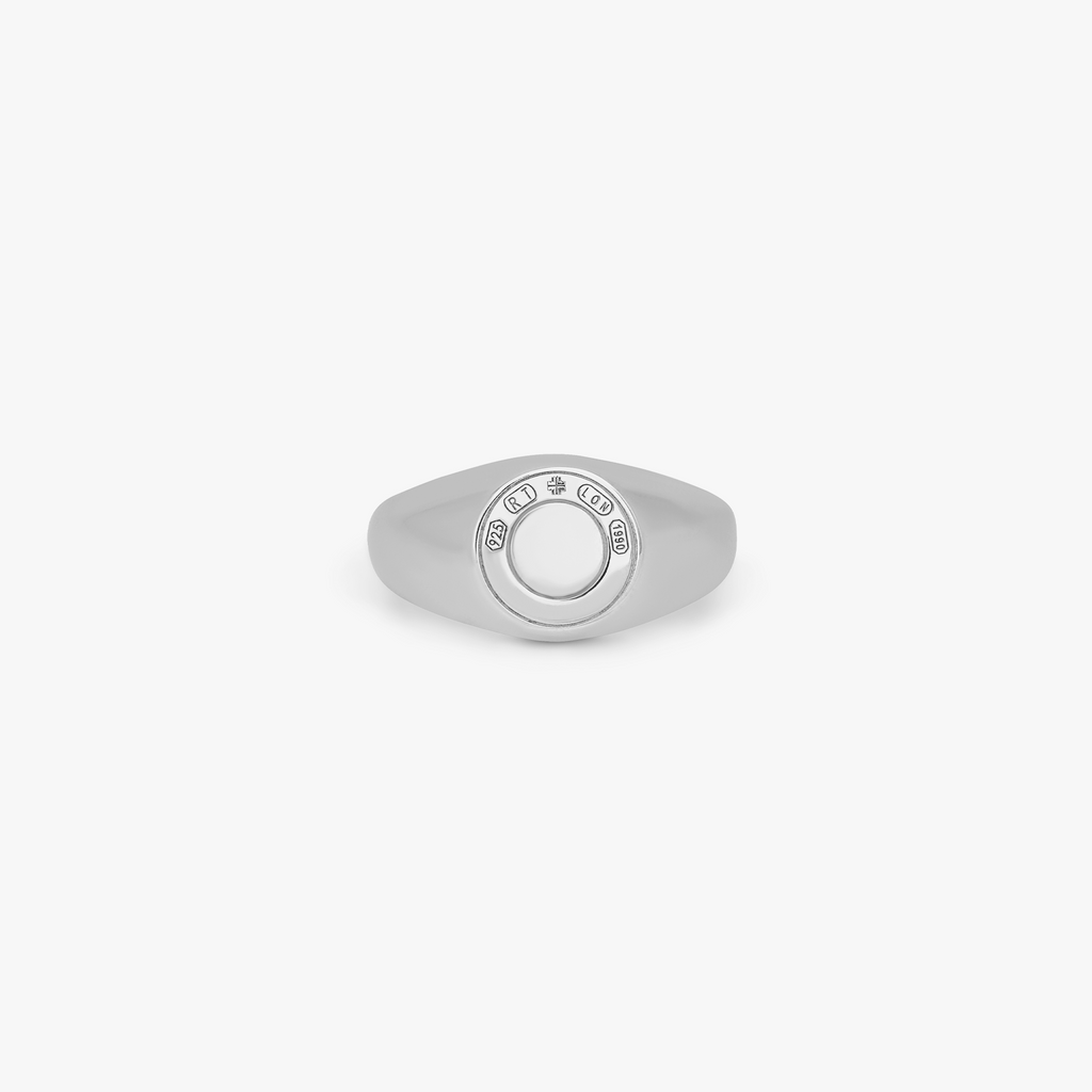 Signature Lock ring in rhodium plated silver (UK) 3