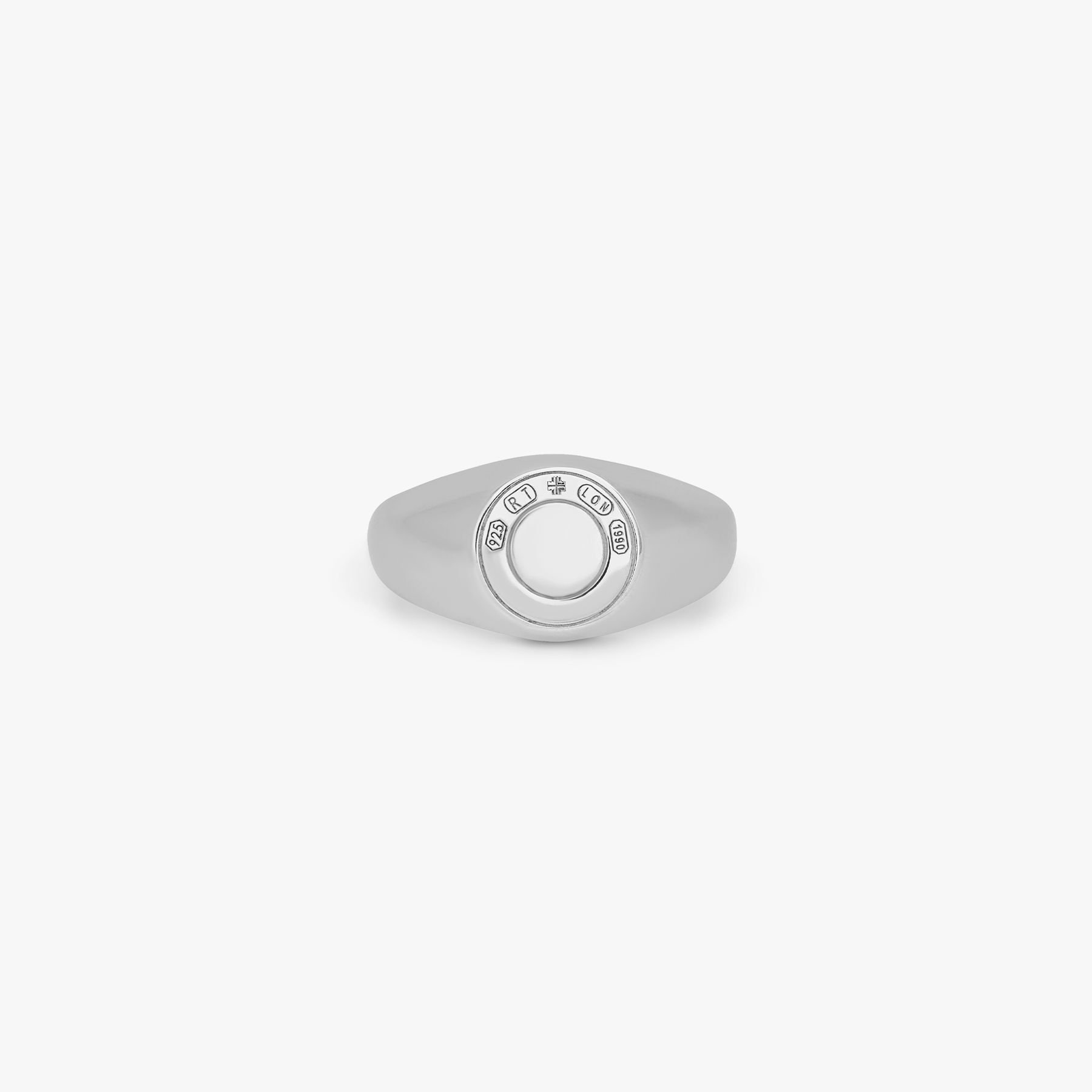 Signature Lock ring in rhodium plated silver (UK) 3