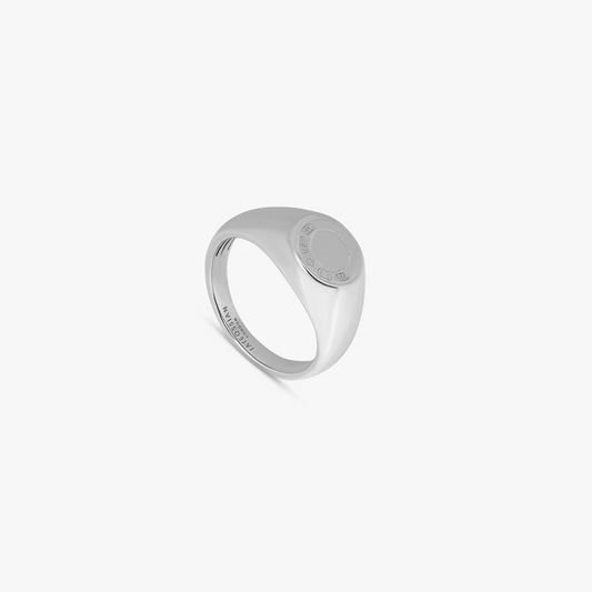 Signature Lock ring in rhodium plated silver (UK) 1