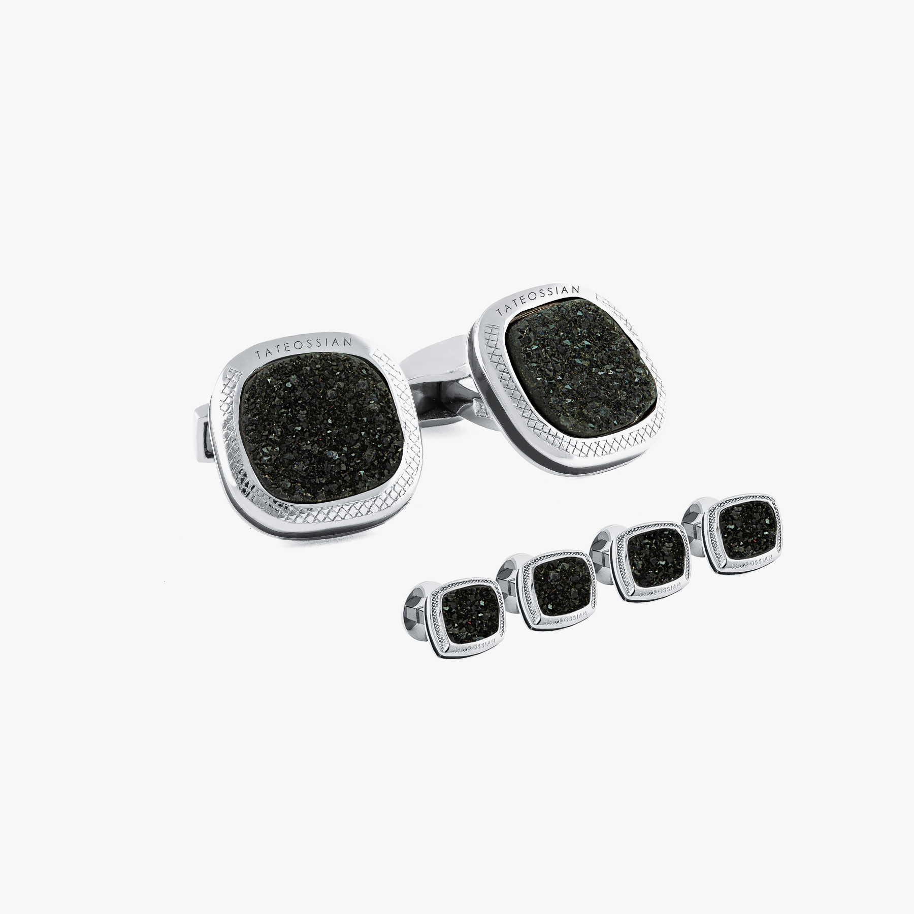 Drusy Quartz stud set sterling