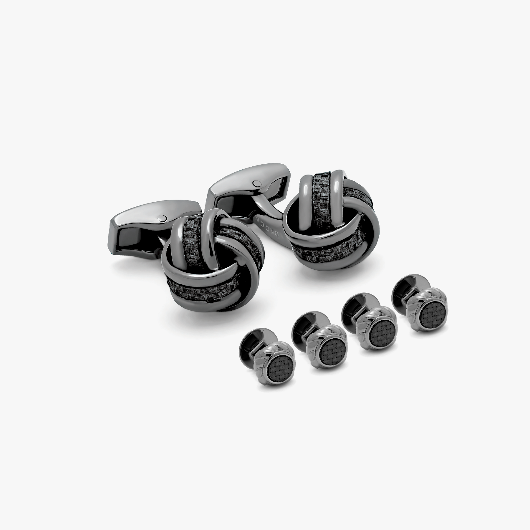 Knot stud set Gunmetal plated base metal