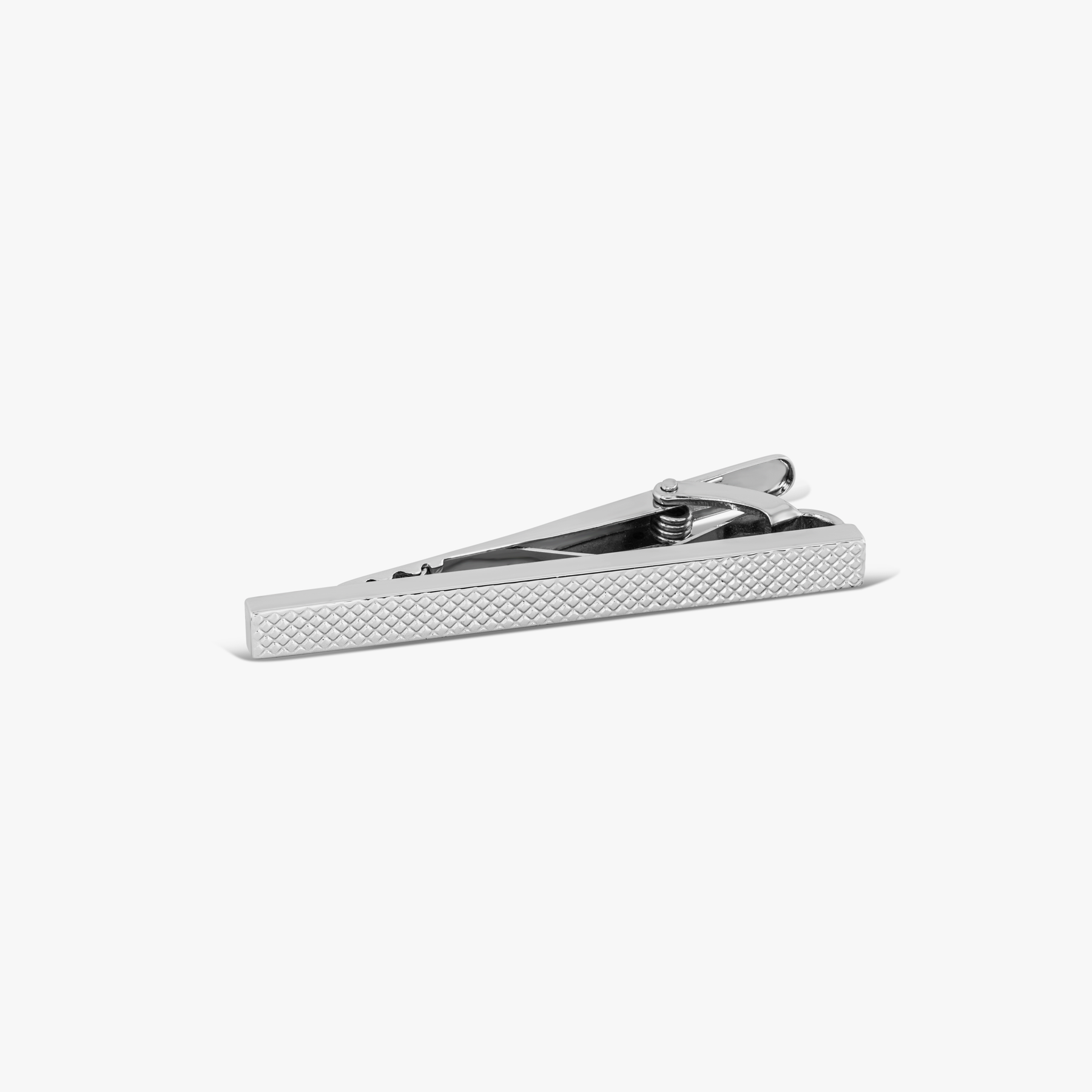 Diamond Textured tie clip sterling