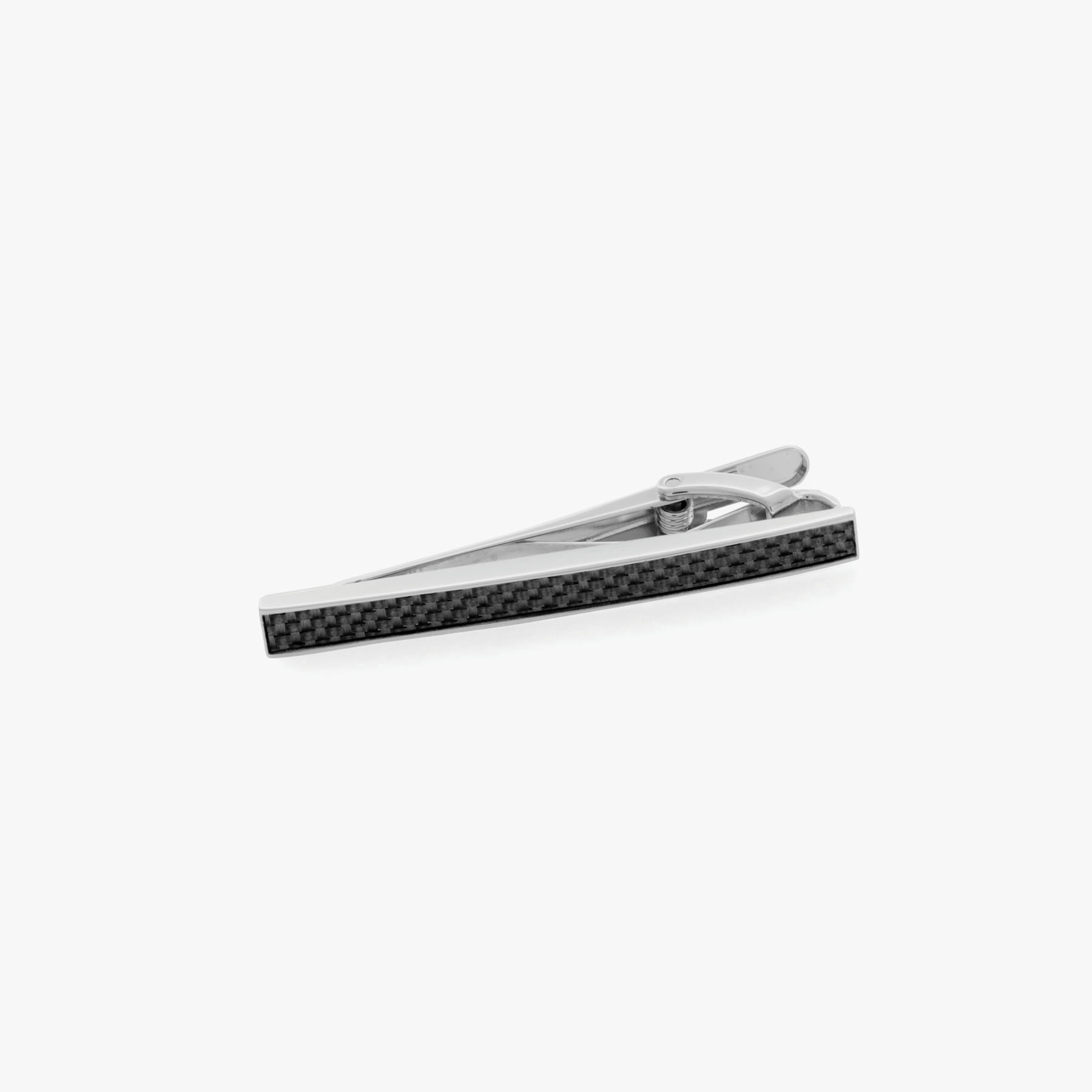 D Shape tie clip Palladium plated base metal