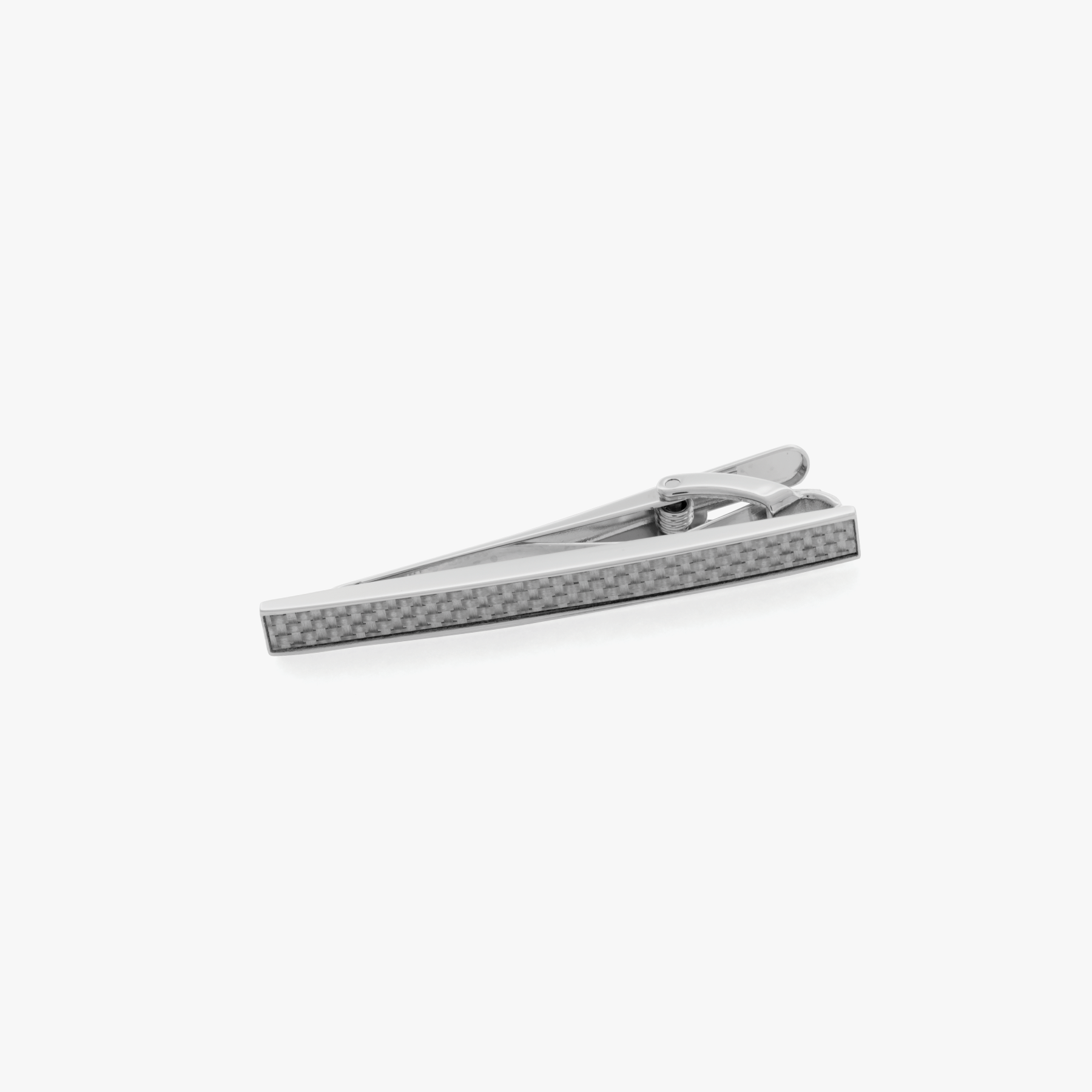 Palladium Plated D Shape Carbon Fibre Tie Clip