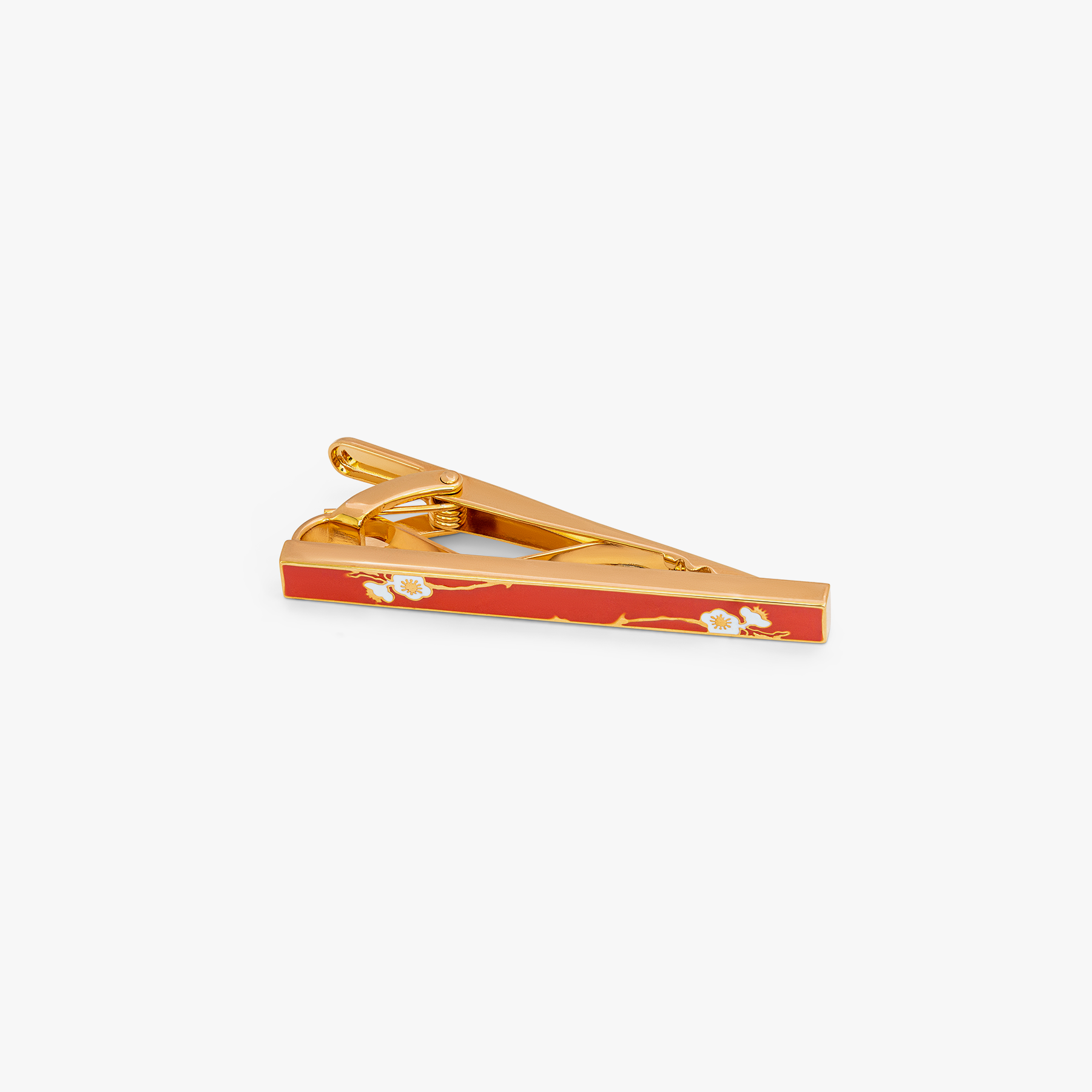 Thompson Red Yellow Gold Plated Blossom Tie Clip