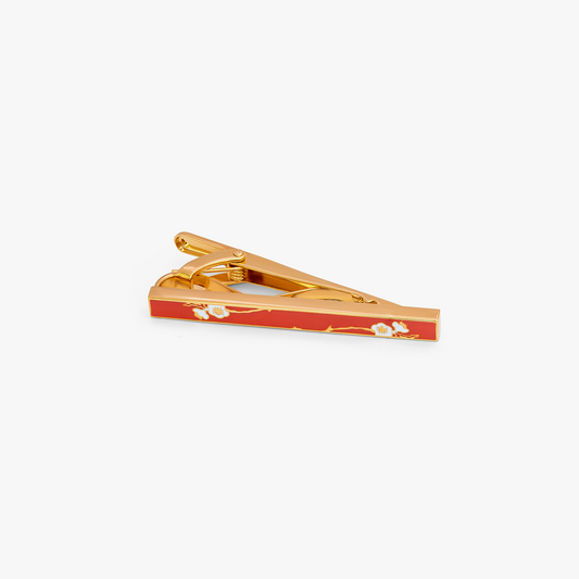 Thompson Red Yellow Gold Plated Blossom Tie Clip