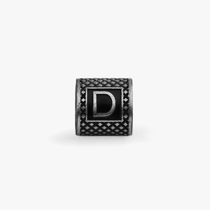 Lucky Me Initial D Charm In Black Rhodium Silver