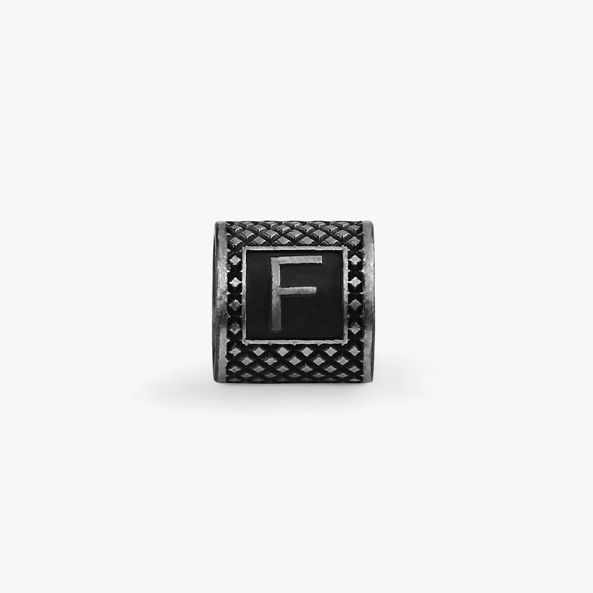 Lucky Me Initial F Charm Rhodium Plated Silver