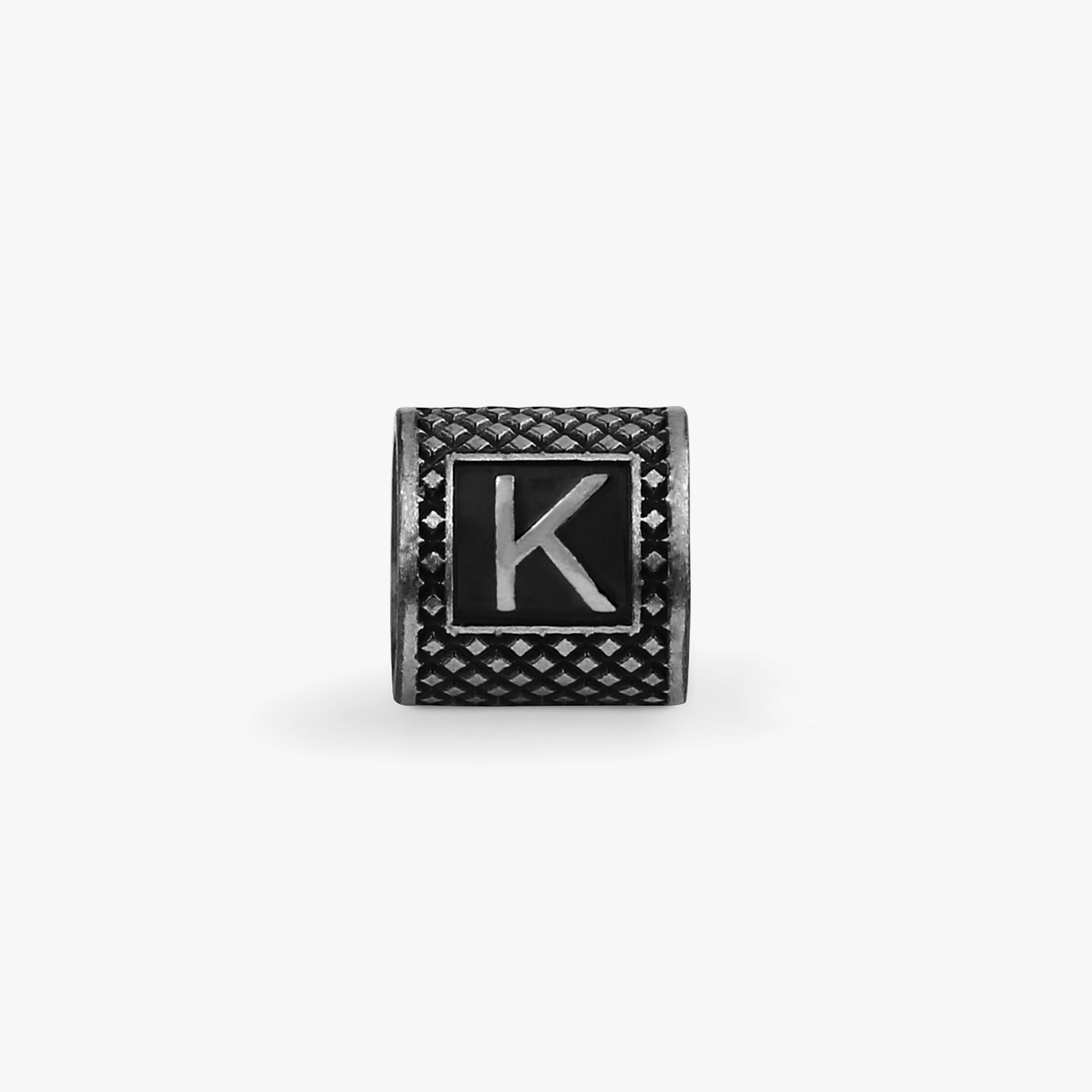 Lucky Me Initial K Charm Rhodium Plated Silver