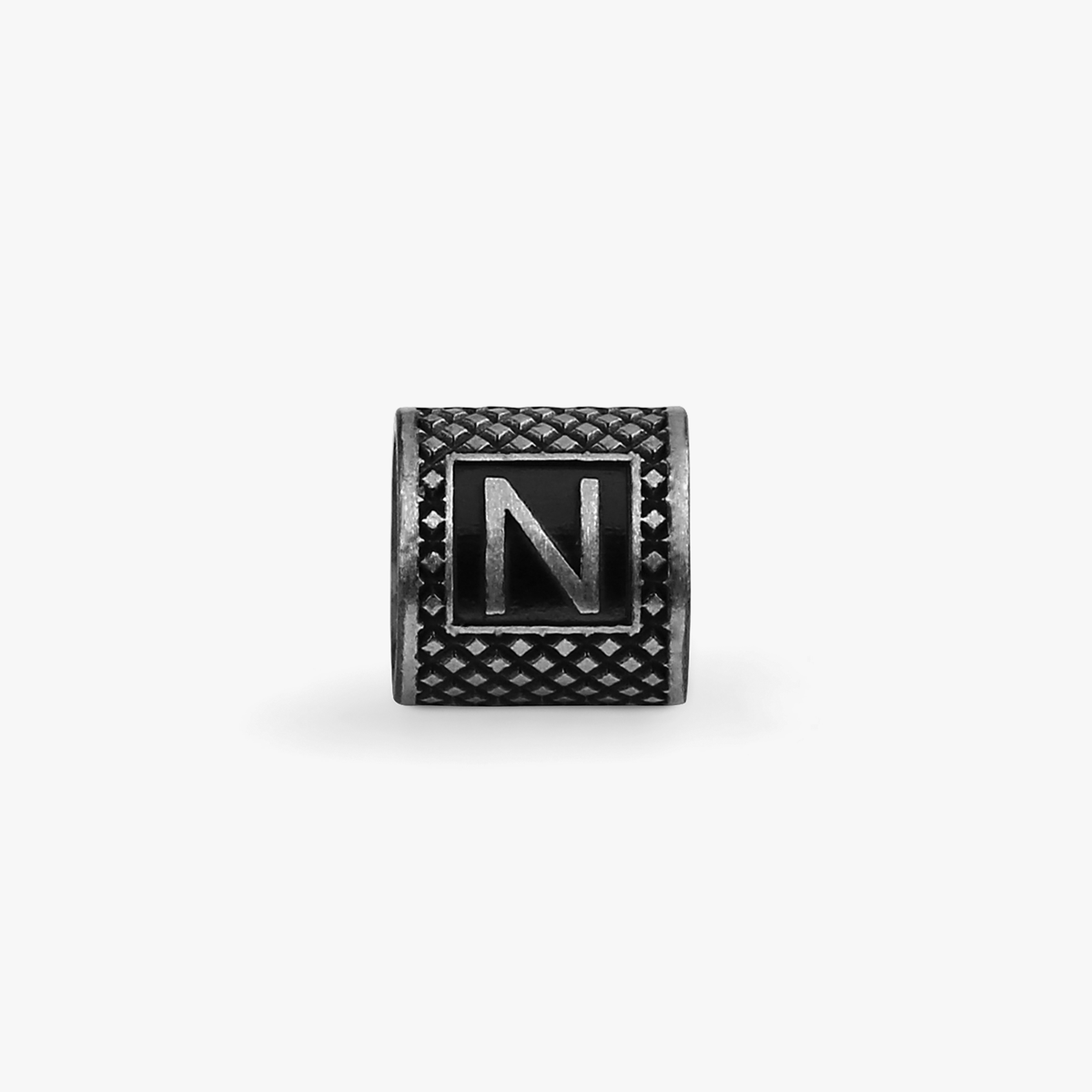 Lucky Me Initial N Charm Rhodium Plated Silver