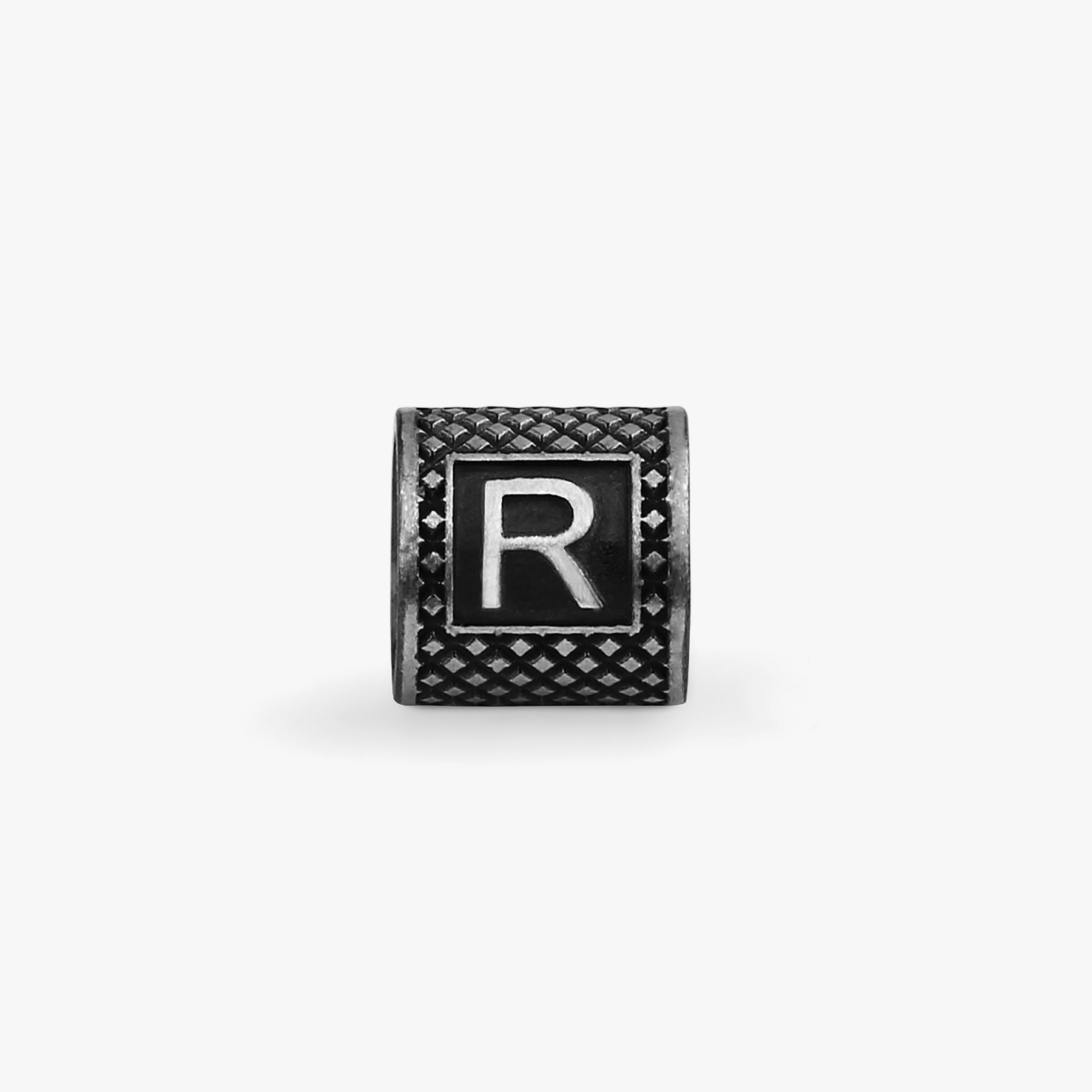 Lucky Me Initial R Charm Rhodium Plated Silver