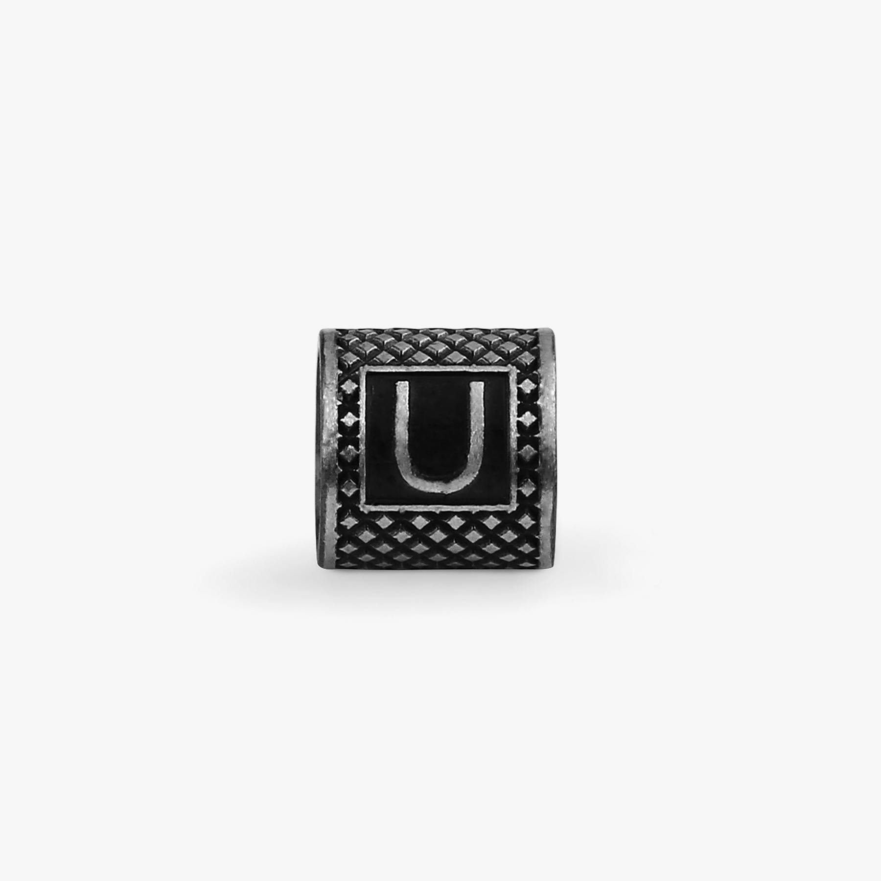 Lucky Me Initial U Charm Rhodium Plated Silver