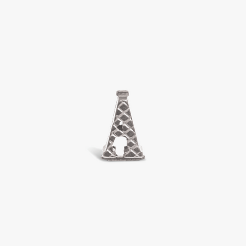 Letter A Grapheme Charm in Rhodium Plated Stainless Steel