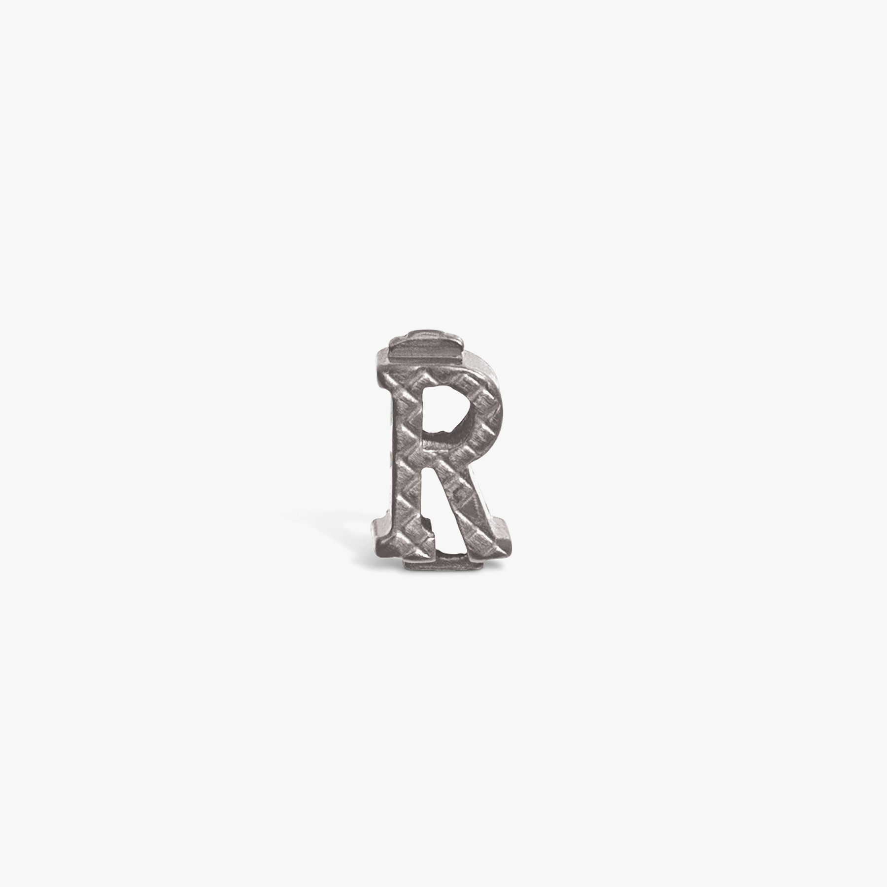 Letter R Grapheme Charm in Rhodium Plated Stainless Steel – Tateossian