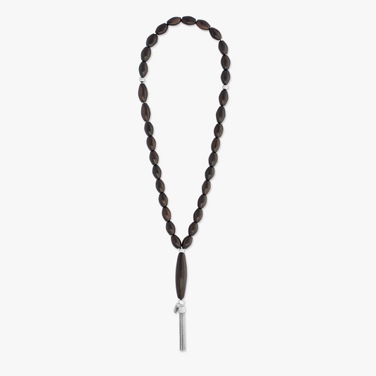 Worry Beads In Brown Rhodium Plated Silver