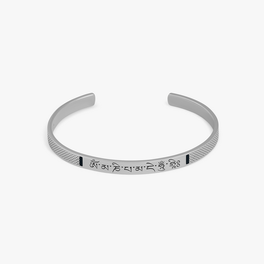 Silver Rhodium Plated Silver Lhasa Bangle