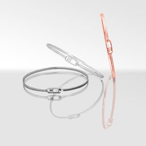 T-bangle in brushed sterling silver (UK) 4