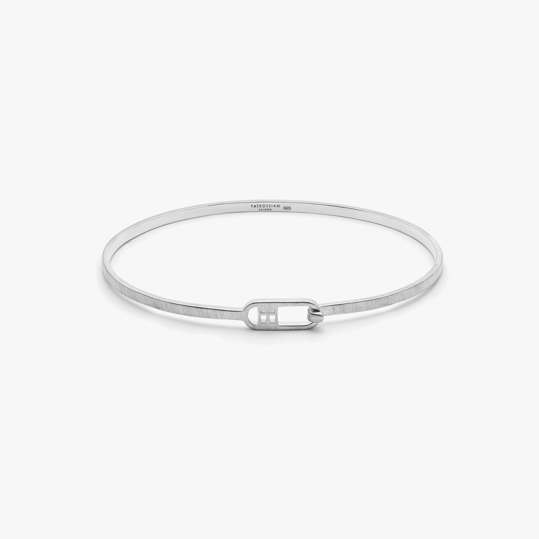 T bangle brushed sterling