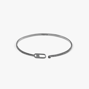 T-bangle in brushed black rhodium plated sterling silver (UK) 3