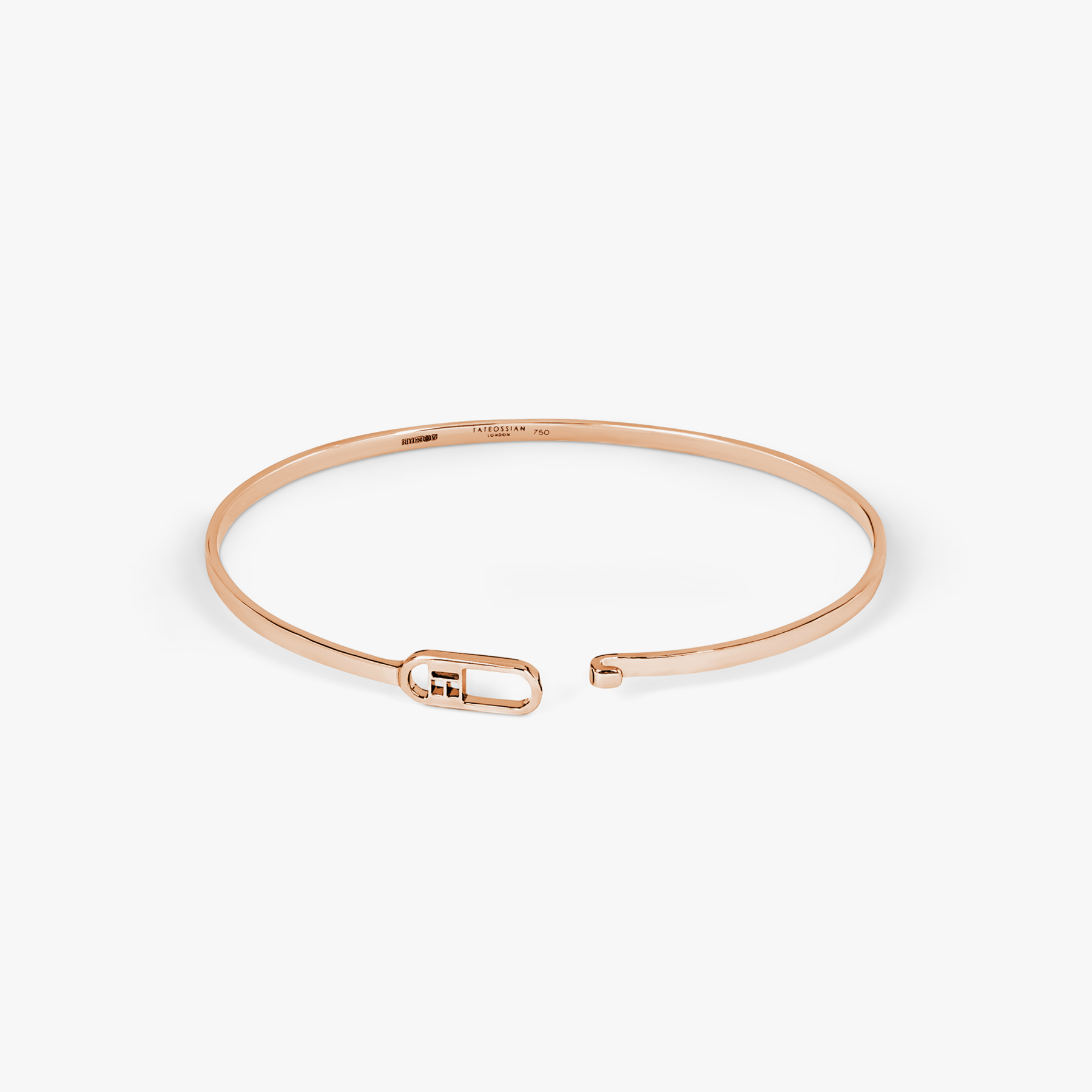 T-bangle in polished 18k rose gold (UK) 3