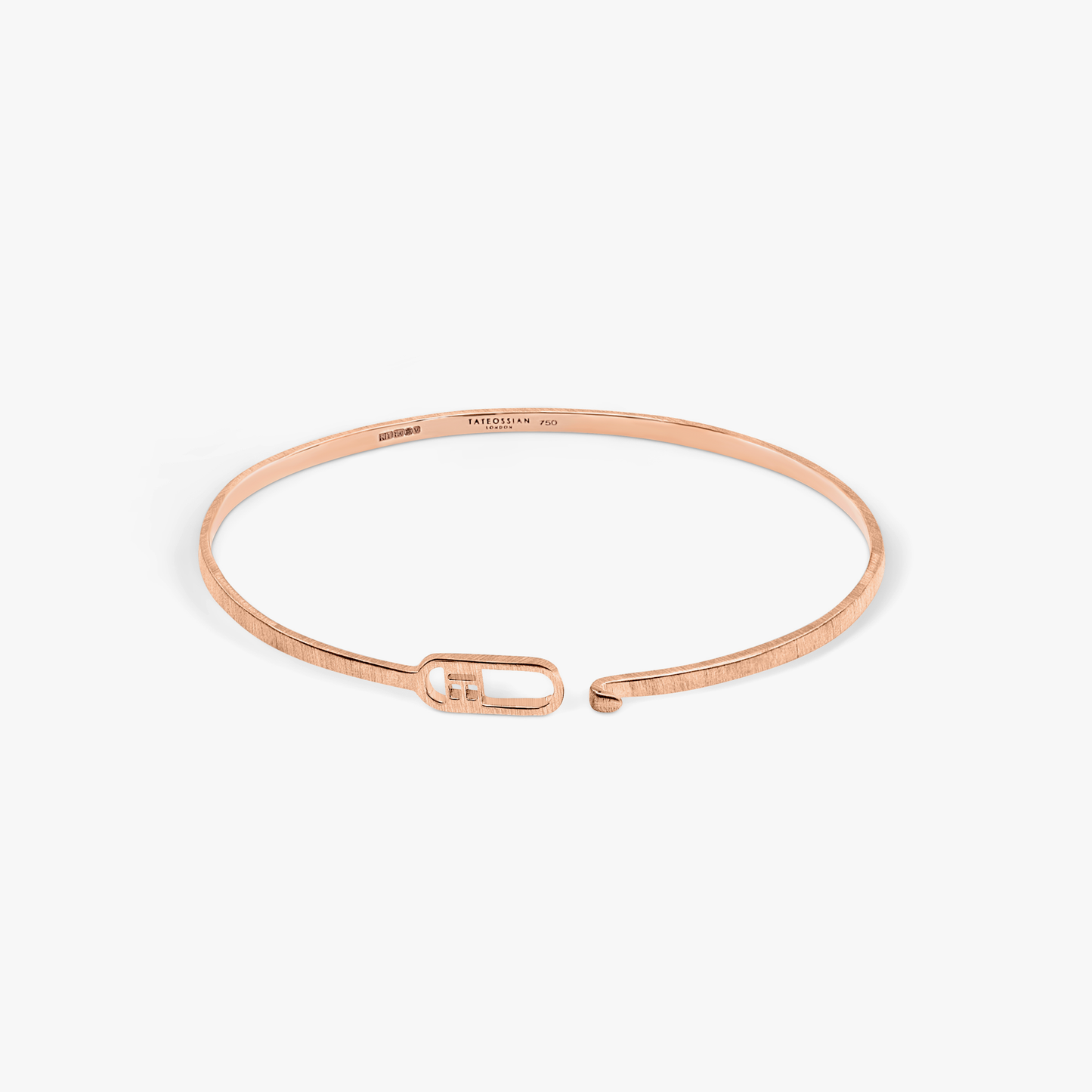 T-bangle in brushed 18k rose gold (UK) 3