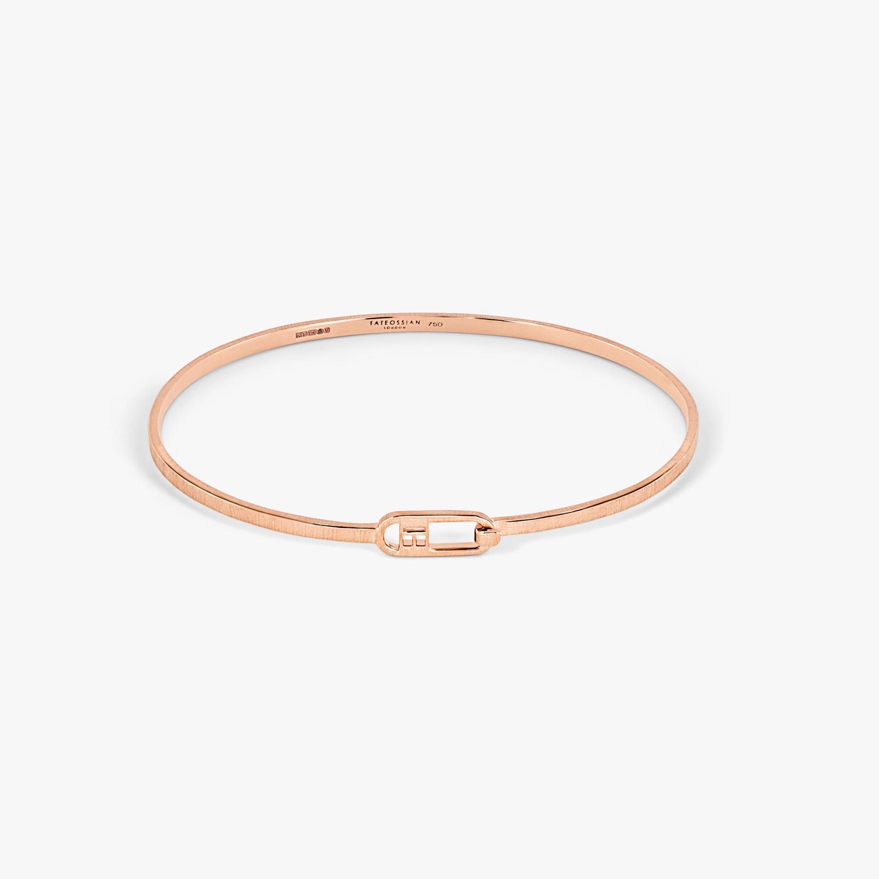 T bangle brushed 18k rose gold