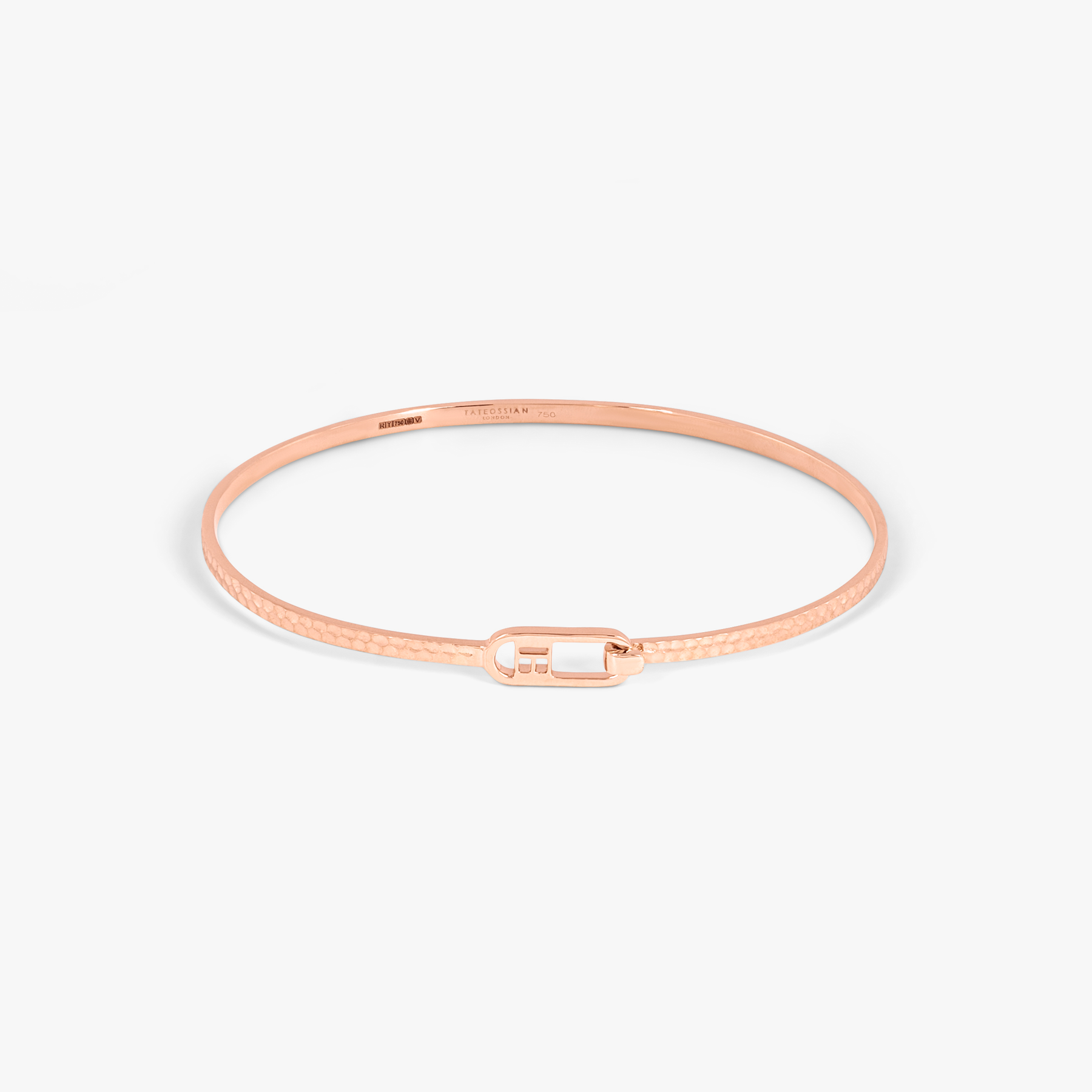 T bangle hammered 18K rose gold
