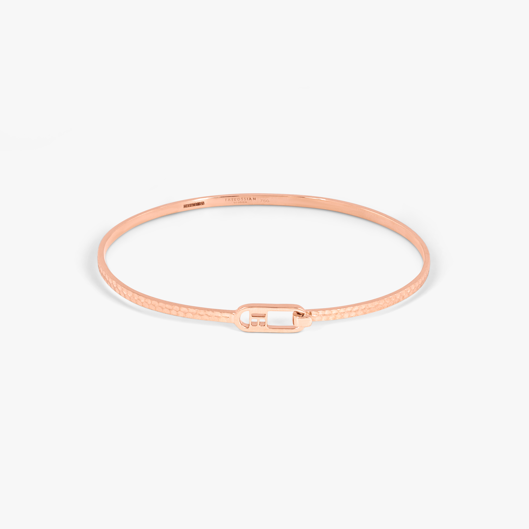 T-bangle in hammered 18k rose gold (UK) 1