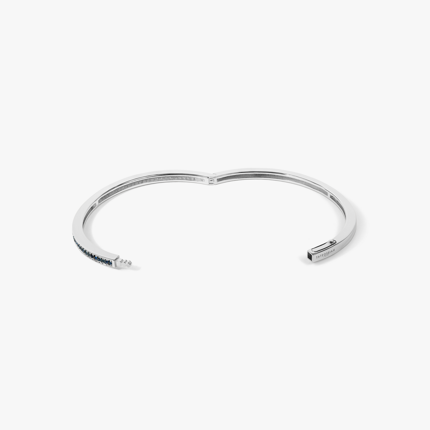 Blue Sapphire Bangle- 9K White Gold