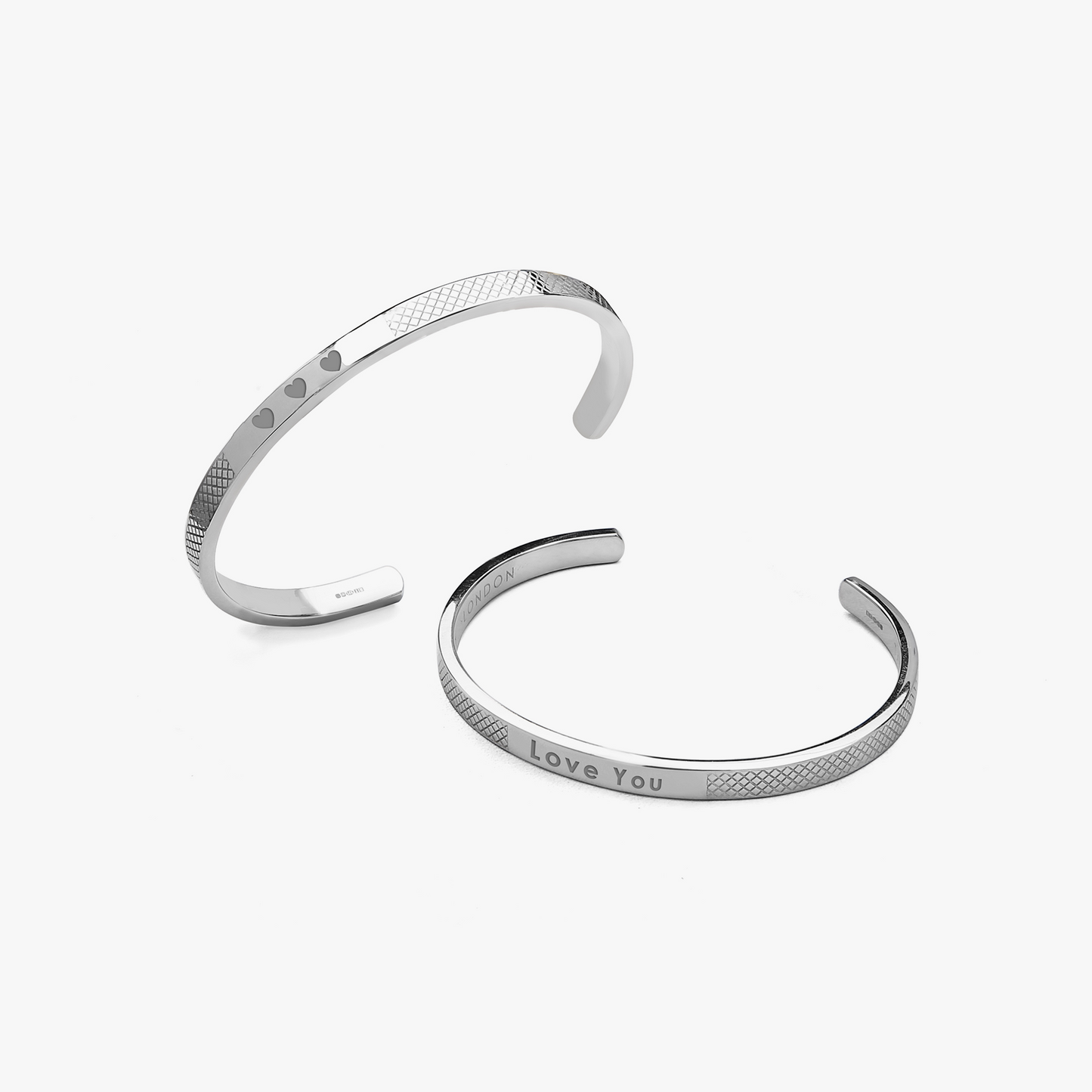 Classic Bangle In Rhodium Plated Silver- Engravable