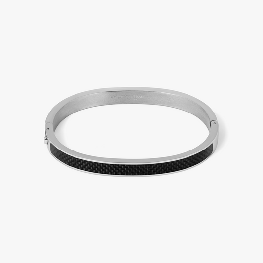 Regalia Bangle In Black Carbon Fibre With Stainless Steel