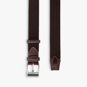 T-Buckle belt in brown rayon leather (UK) 2