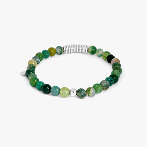 Classic Discs bracelet with moss agate and sterling silver (UK) 3
